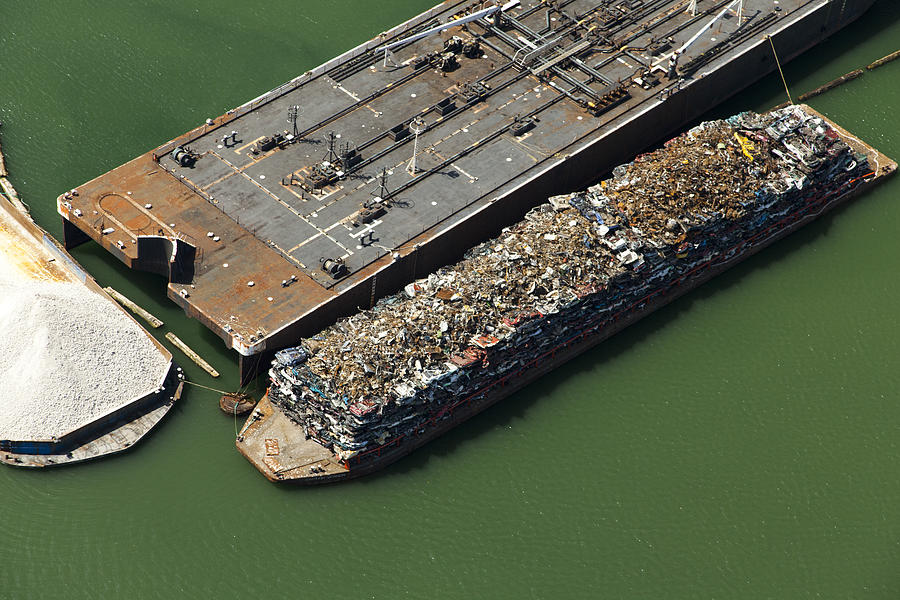 barges full of trash without a port