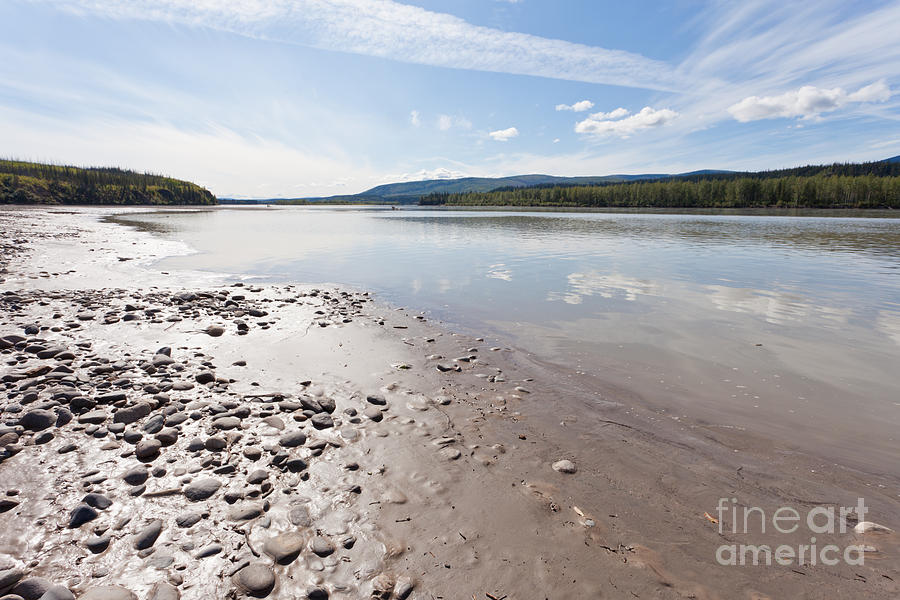 Nature Photograph - Gravel and mud at Yukon River near Dawson City by Stephan Pietzko