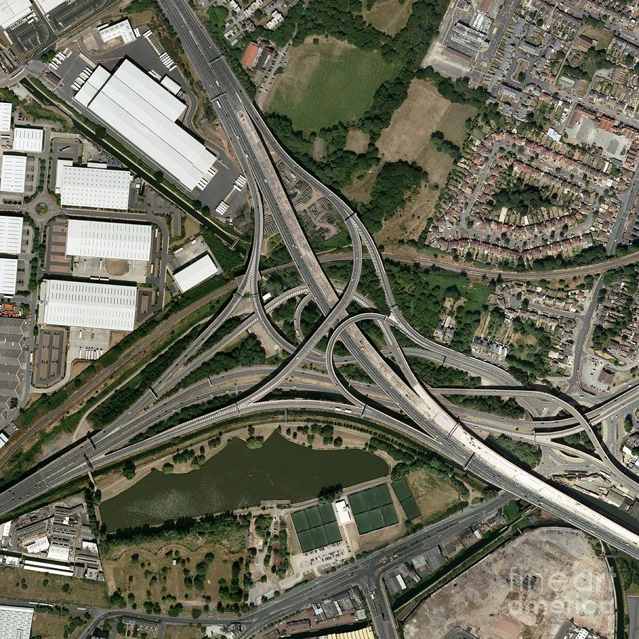 Gravelly Hill Interchange, Aerial View Photograph by Getmapping Plc ...