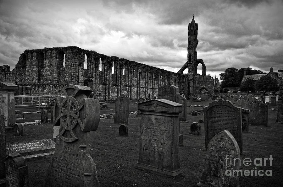 Gravestones and ruins of St Andrews Cathedral Photograph by RicardMN Photography