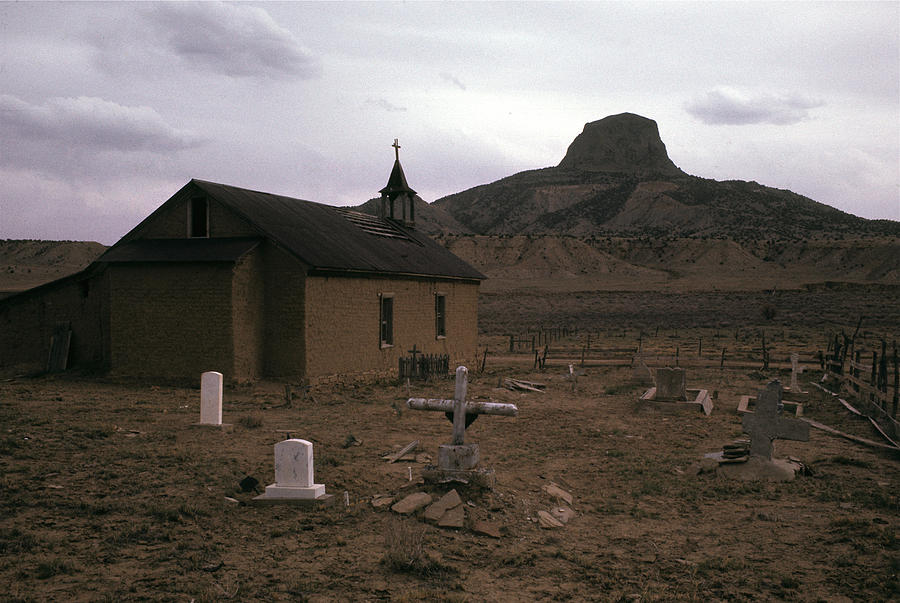 Graveyard church Cabezon Peak ghost town Cabezon New Mexico 1971 Photograph by David Lee Guss