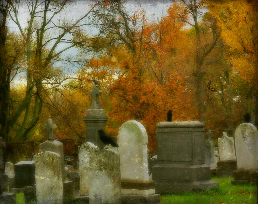 Fall Photograph - Graveyard In Fall by Gothicrow Images