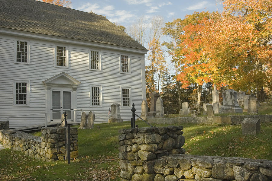 Fall Photograph - Graveyard Old Country Church In Maine by Keith Webber Jr