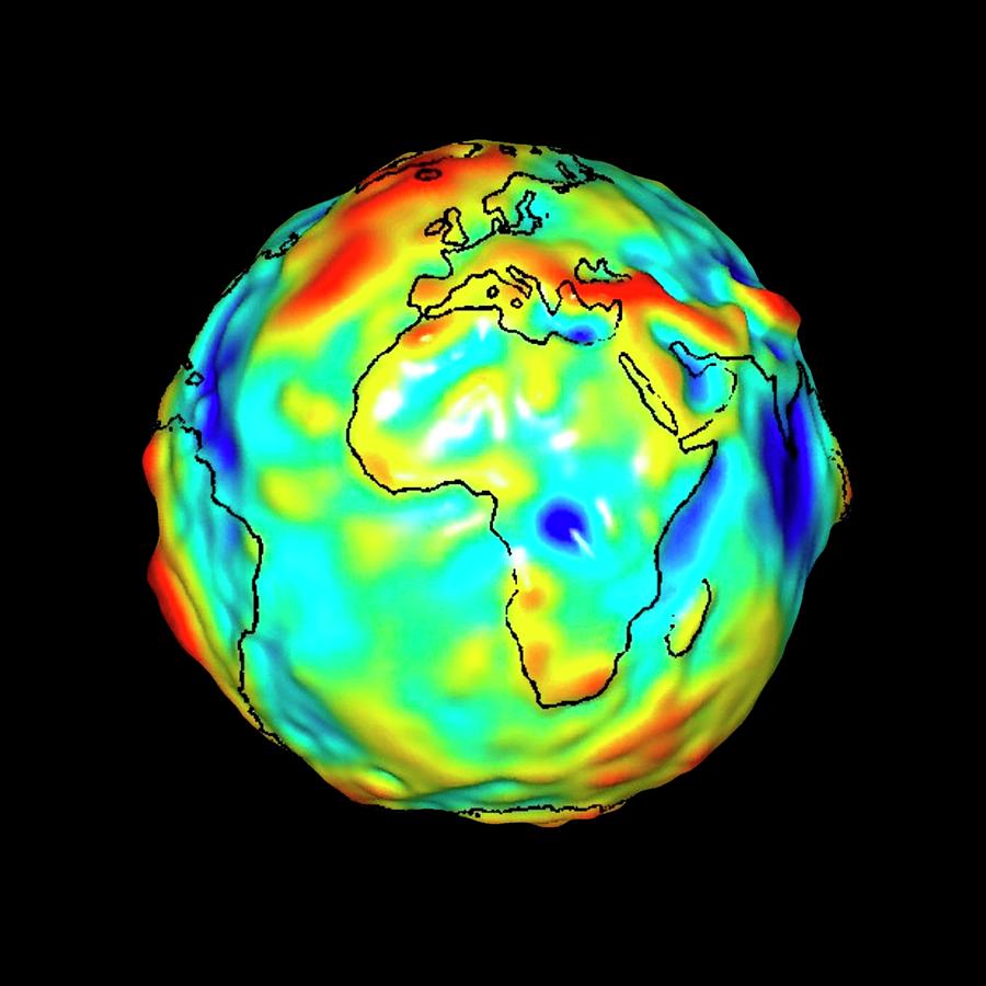 Gravity Map Of Earth Photograph by Nasa/science Photo Library