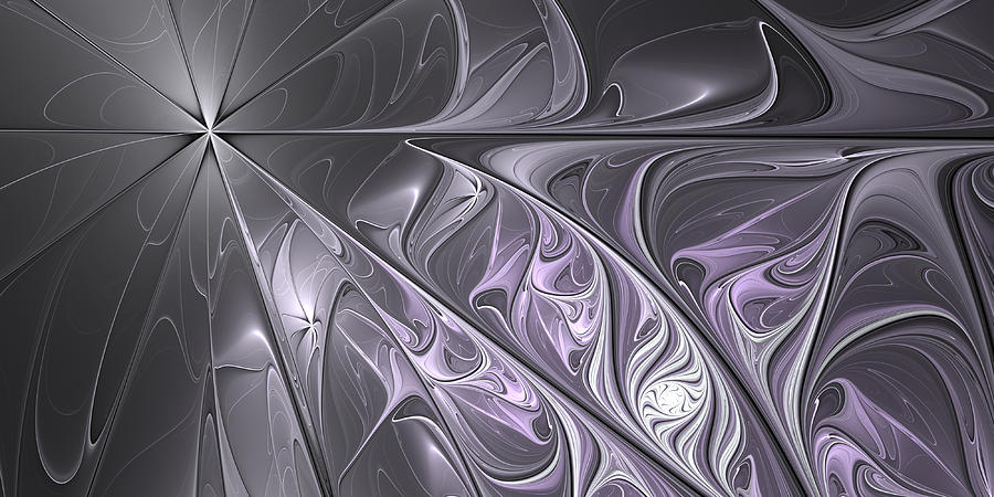 Gray and Purple in Love Digital Art by Gabiw Art