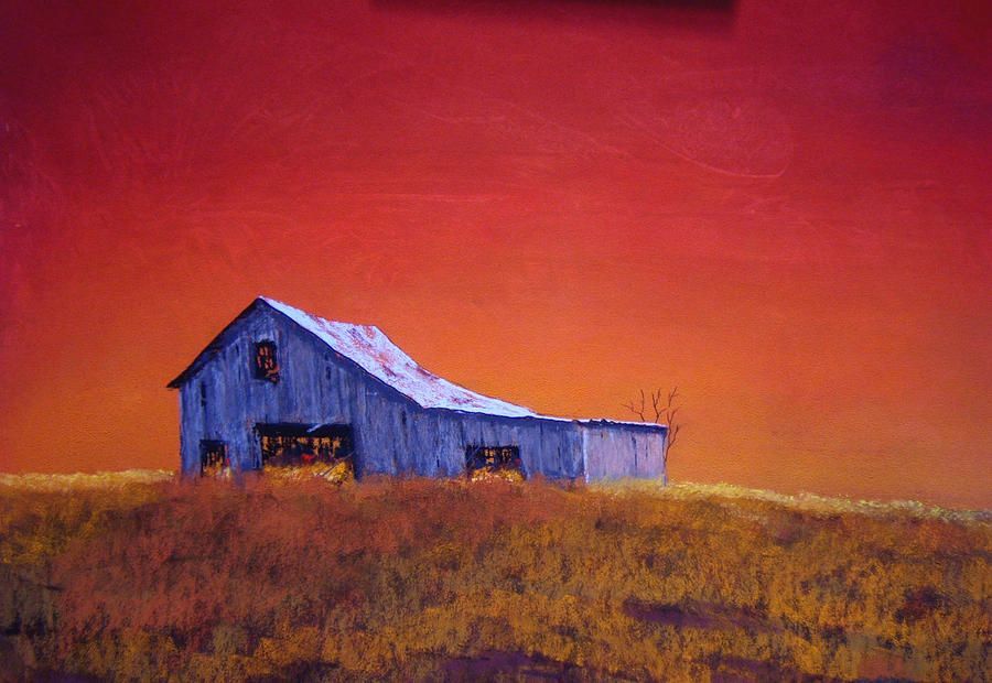 Gray Barn Painting by William Renzulli