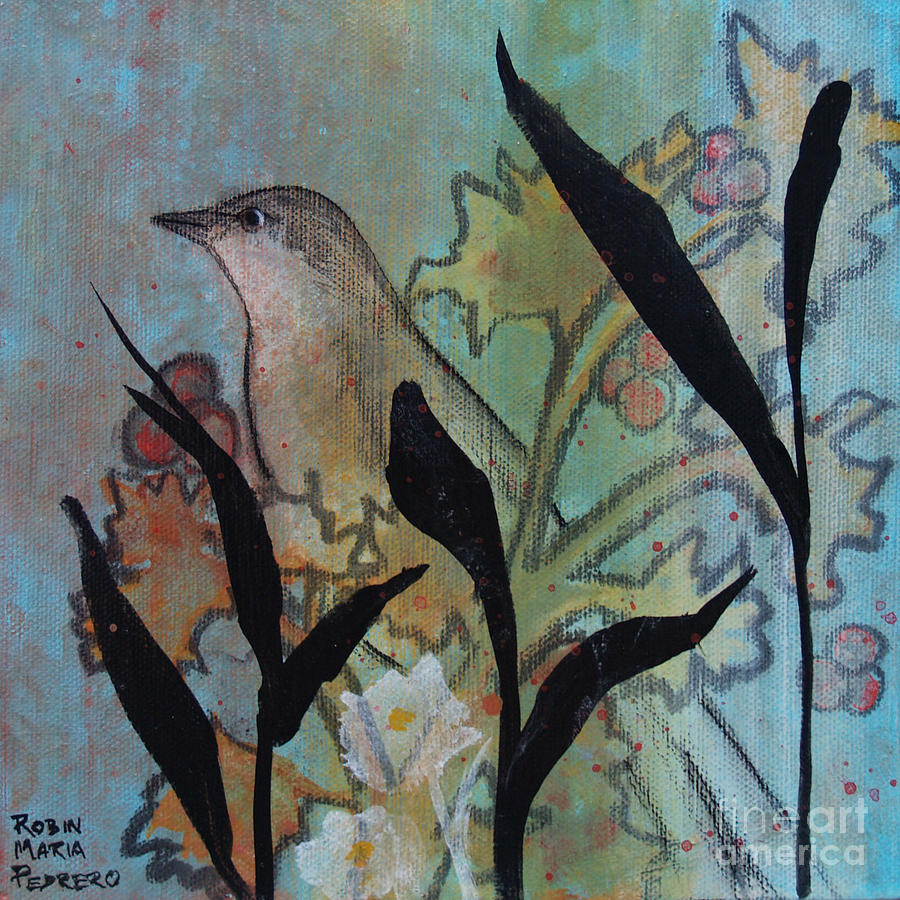 Gray Bird Painting by Robin Pedrero