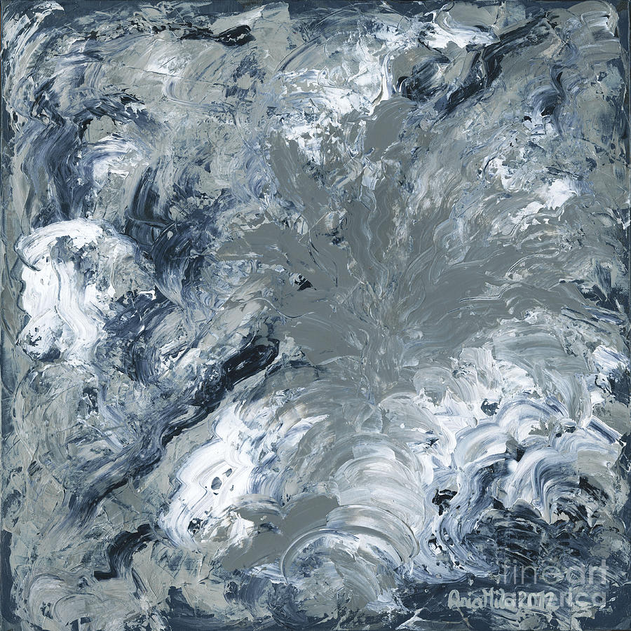 Gray Color of Energy Painting by Ania Milo