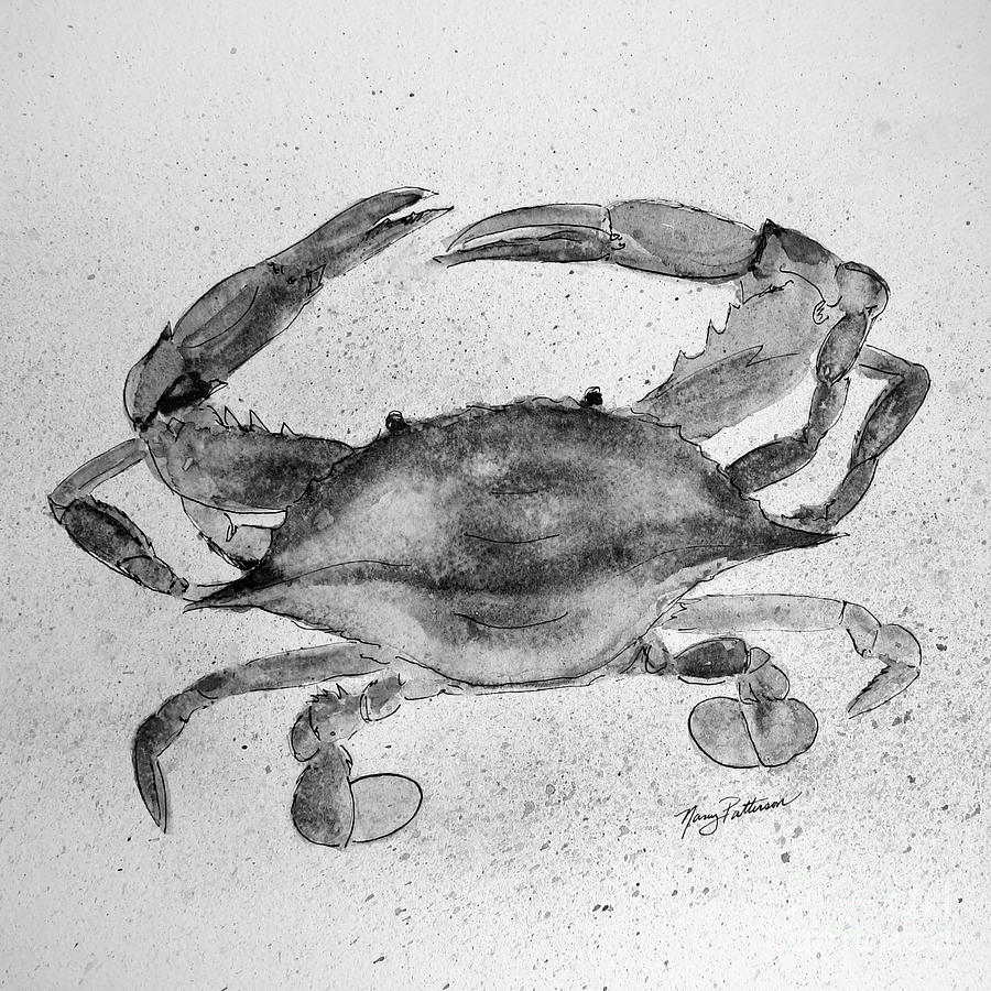 Gray Crab  Painting by Nancy Patterson