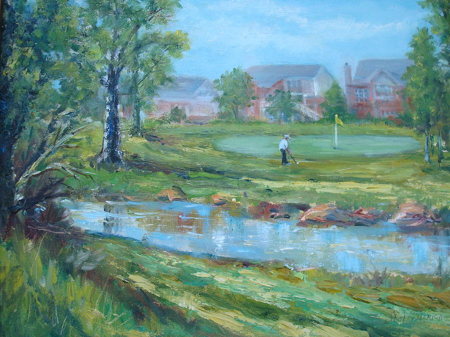 Landscape Painting - Gray Eagle Golf Course by Holly LaDue Ulrich