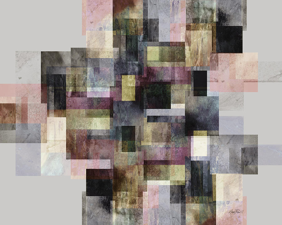 Abstract Digital Art - Gray on Gray abstract art by Ann Powell