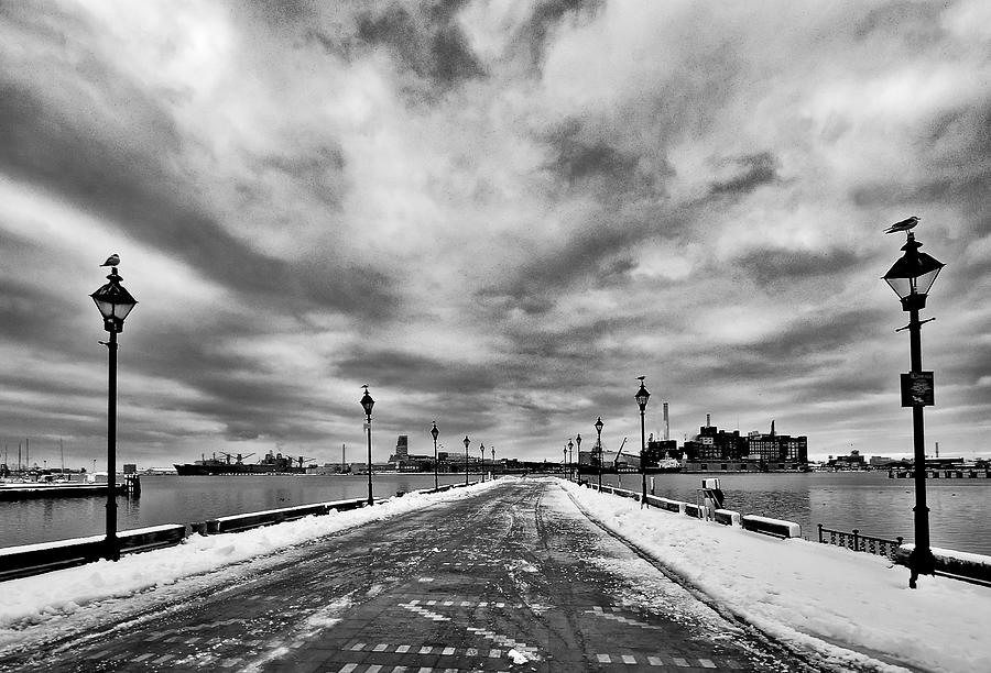 Gray Sky Over Fells Point Pier Photograph by SCB Captures