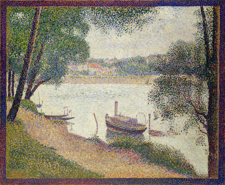 Gray Weather. Grande Jatte Painting by Georges Seurat