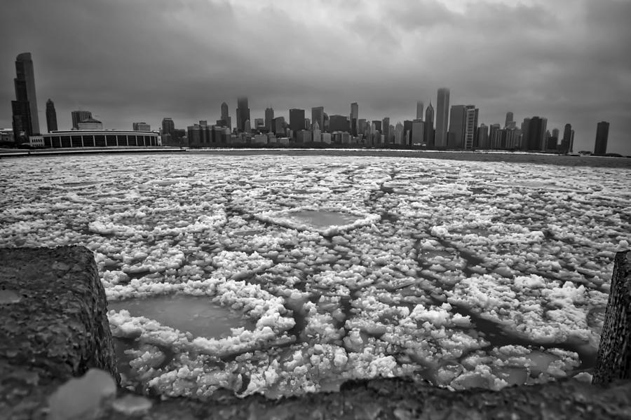 Gray winter Chicago skyline Photograph by Sven Brogren