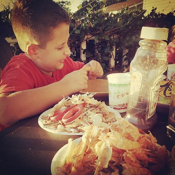 Summer Photograph - Grayson Digging Into The Crab And by Chris Morgan Summer Photograph - Grayson Digging Into The Crab And by Chris Morgan