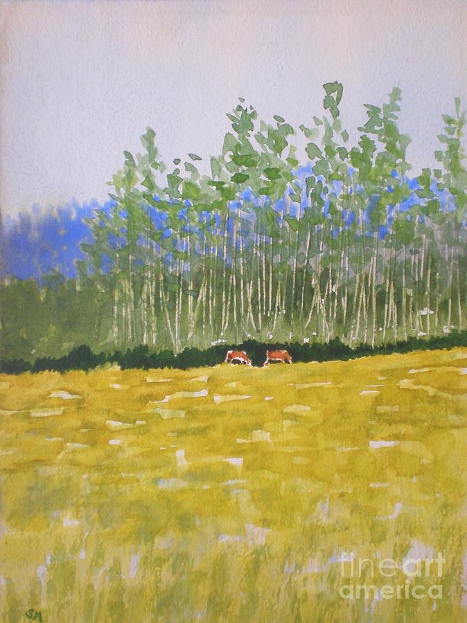 Grazin in The Grass Painting by Suzanne McKay