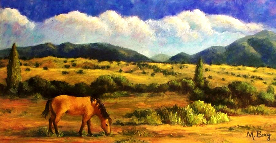 Grazing on a Sunny Afternoon Pastel by Marian Berg