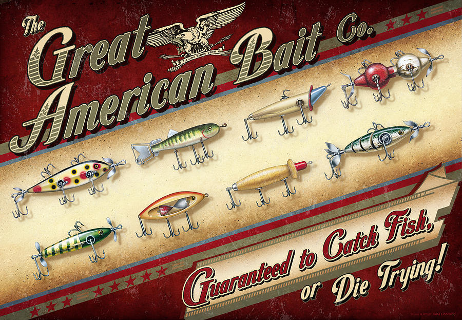Fish Painting - Great American Bait by JQ Licensing