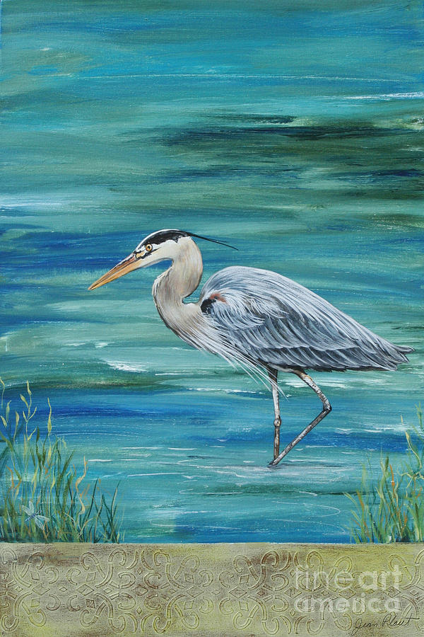 Heron Painting - Great Blue Heron 1 by Jean Plout