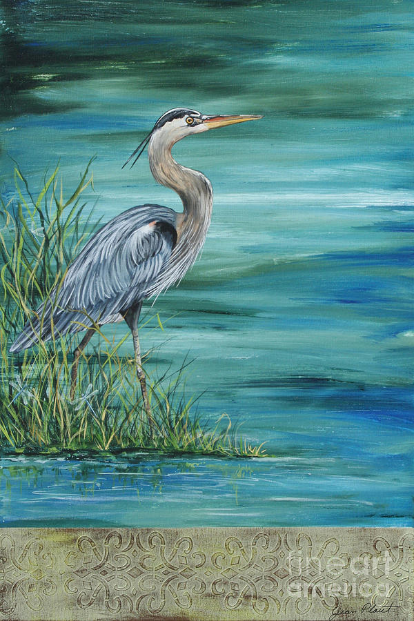 Great Blue Heron  2 Painting by Jean Plout
