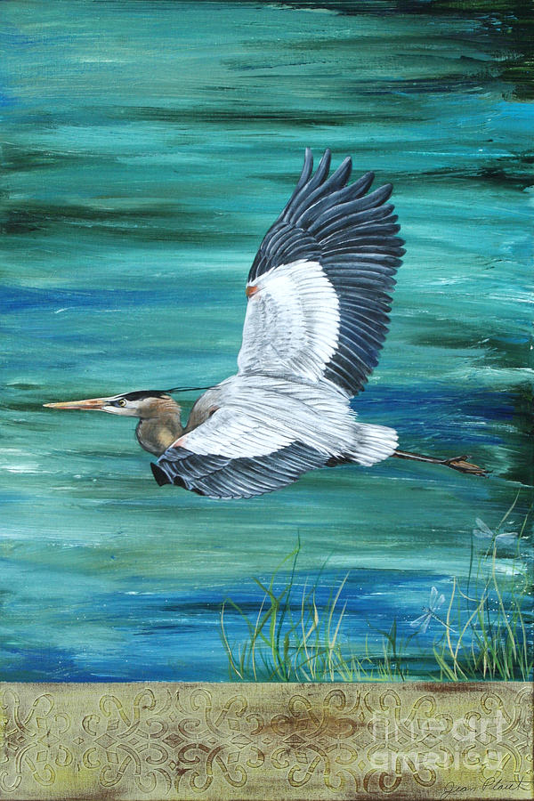 Great Blue Heron 3 Painting by Jean Plout