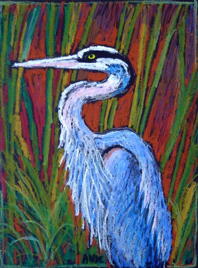 Great Blue Heron Painting by Ande Hall