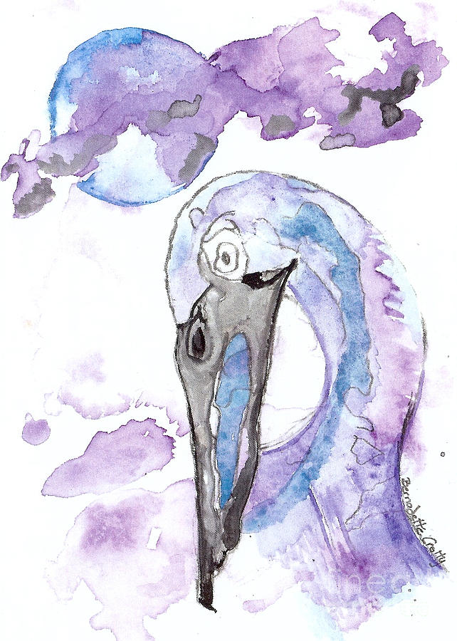 Bird Mixed Media - Great Blue Heron by Bernadette Crotty
