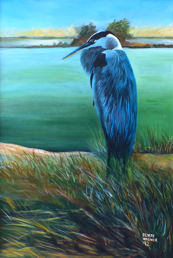 Great Blue Heron Painting by Denise Wagner - Fine Art America