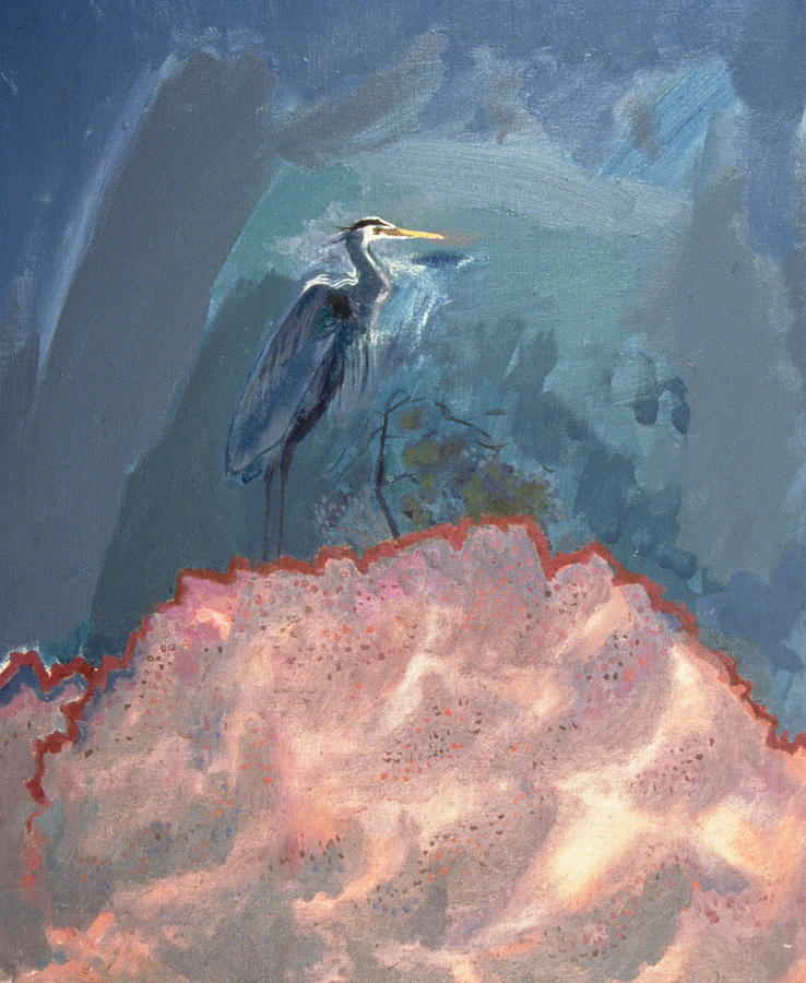 Great Blue Heron Oil On Canvas Photograph by David Alan Redpath Michie