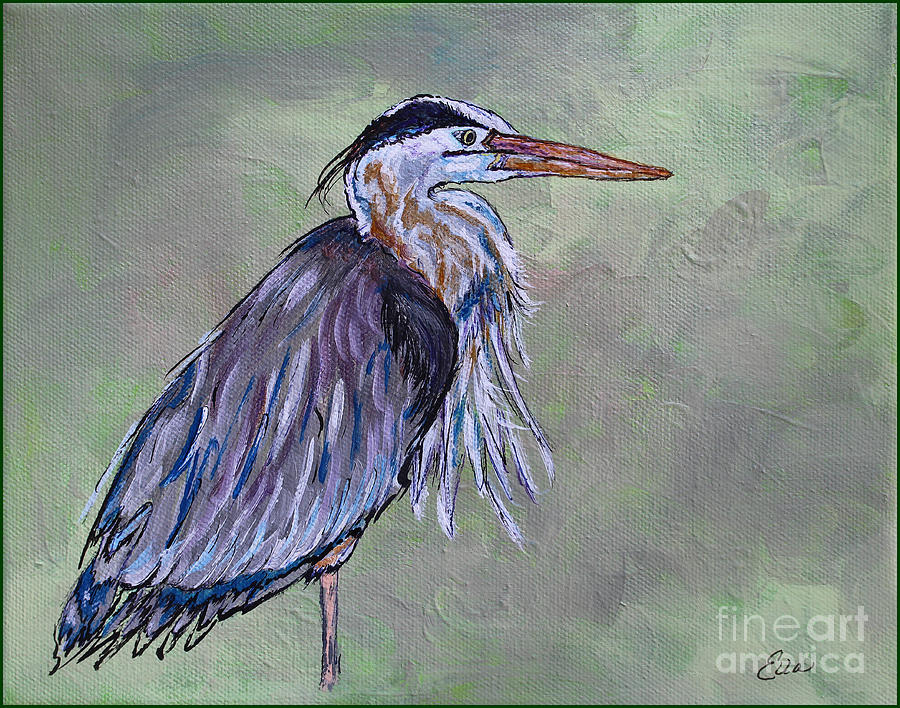 Great Blue Heron Painting Painting by Ella Kaye Dickey