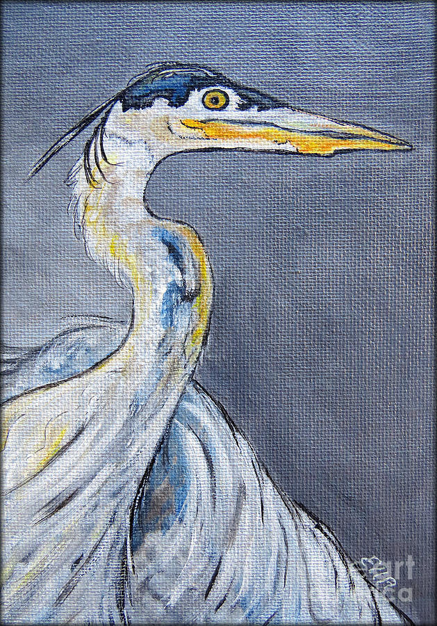 Great Blue Heron Painting Painting by Ella Kaye Dickey