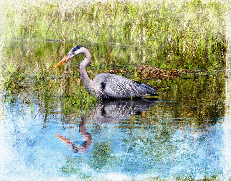 Great Blue Hunter Painting by Barbara Chichester