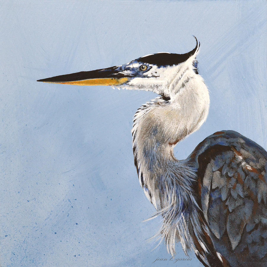 Heron Painting - Great Blue II by Joan Garcia