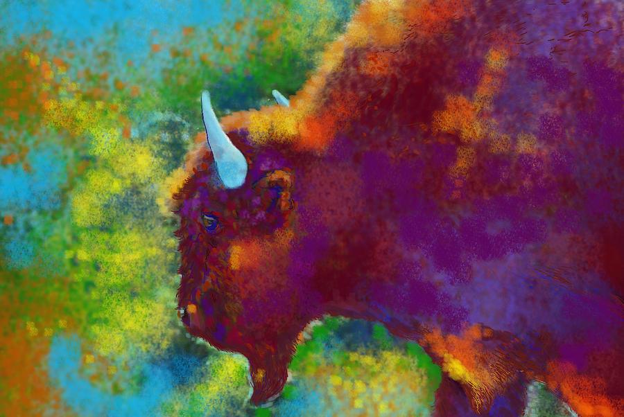 Great Buffalo Digital Art by Mary Armstrong
