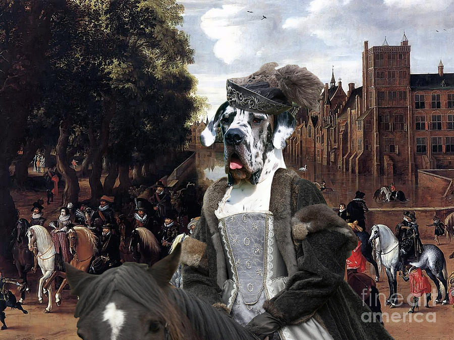 Dog Painting - Great Dane Art - The Royal Procession by Sandra Sij