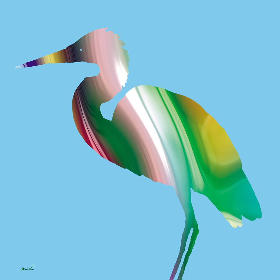 Great Egret Rainbow Digital Art by The Art of Marsha Charlebois