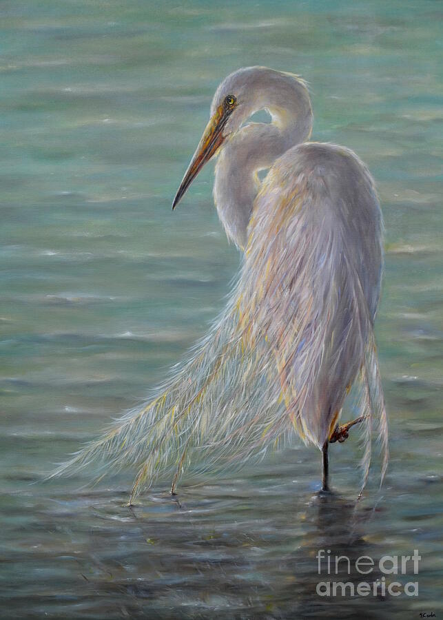 Great Egret Painting by Yelena Koehn - Fine Art America