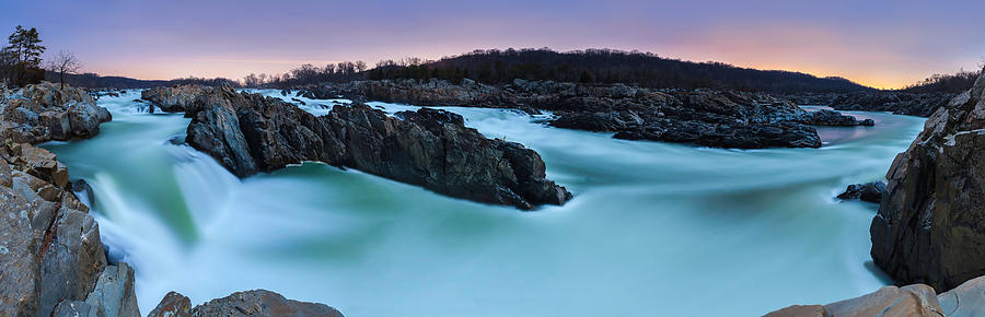 Panoramas Photograph - Great Falls by Full Moon by Andrew Fritz Panoramas Photograph - Great Falls by Full Moon by Andrew Fritz