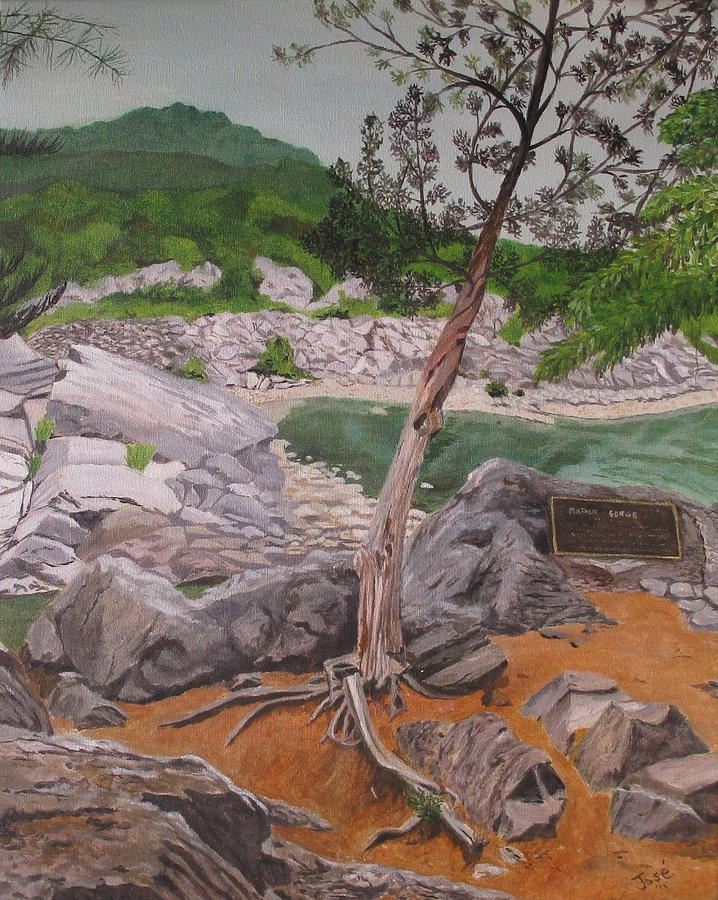 Landscape Painting - Great Falls III by Hilda and Jose Garrancho