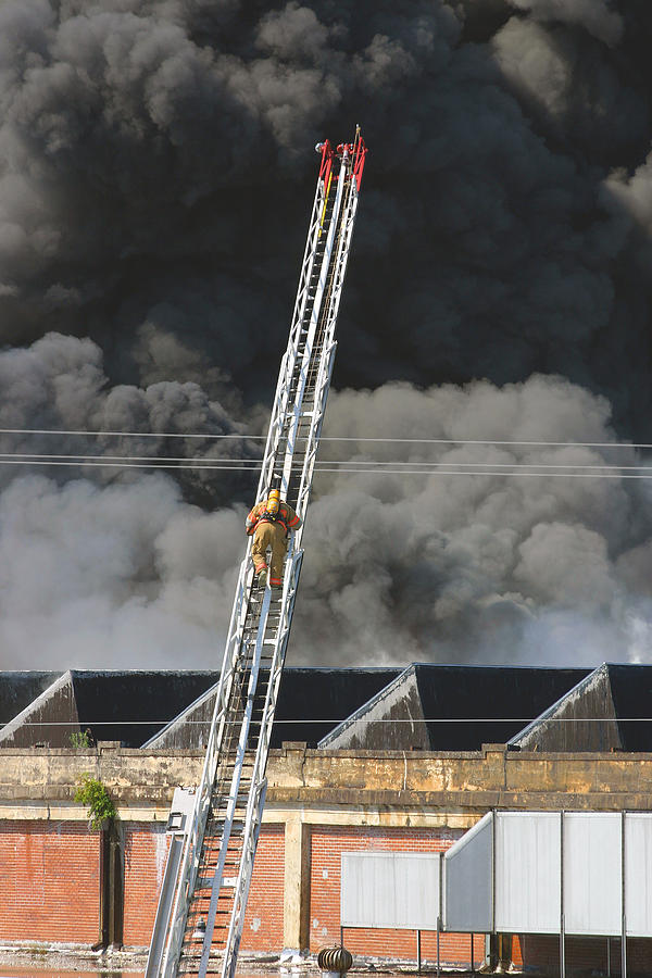 Great Falls Mill Fire 1 Photograph by Joseph C Hinson