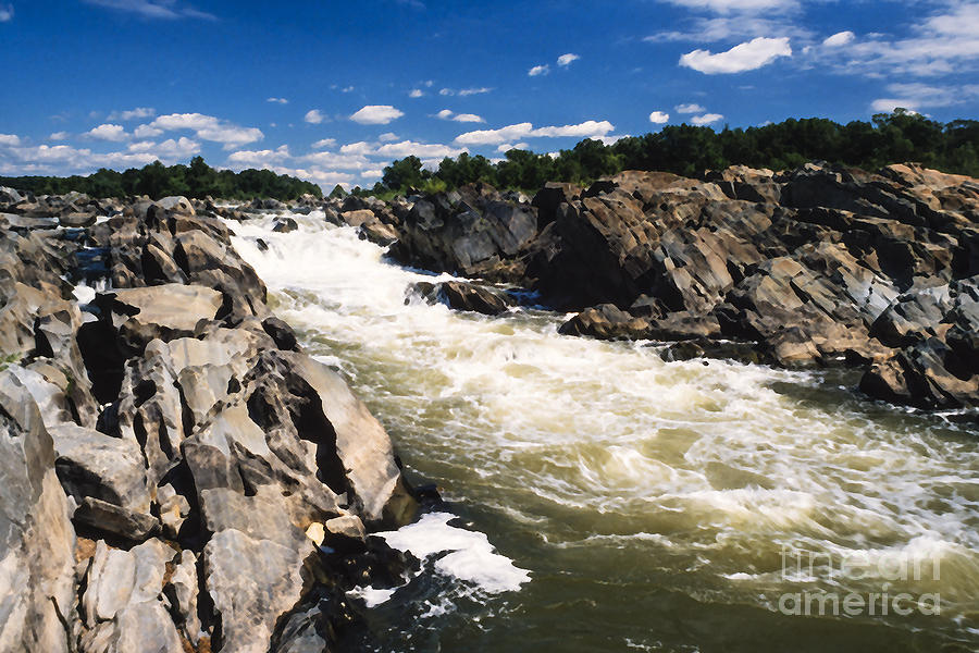 Summer Photograph - Great Falls Potomac River by Thomas R Fletcher