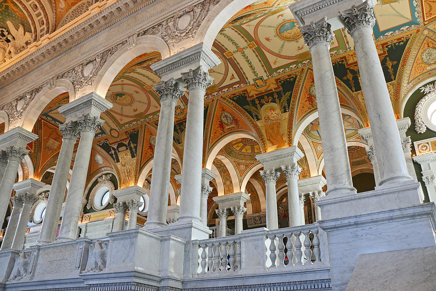 Architecture Photograph - Great Hall of the Library of Congress  by Allen Beatty