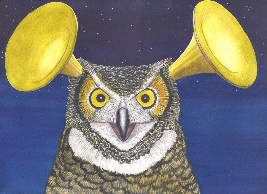 Owl Painting - Great Horned Owl by Catherine G McElroy