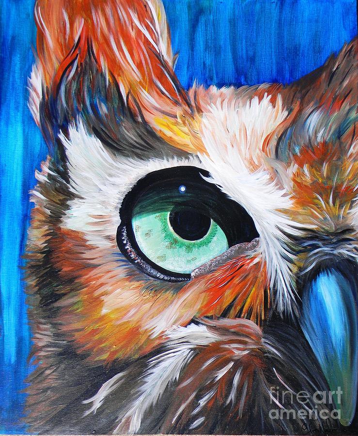 Owl Painting - Great Horned Owl by Chrissy Neelon