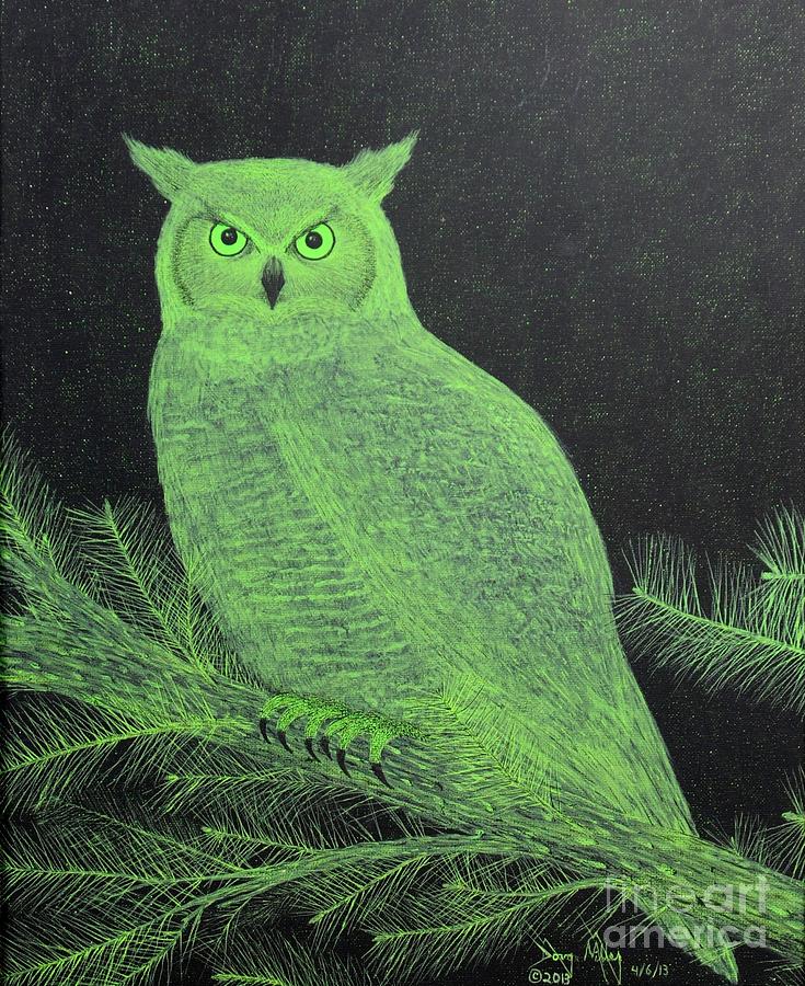 Great Horned Owl Painting by Doug Miller