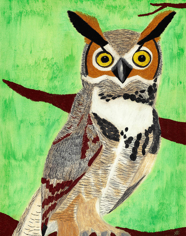 Great Horned Owl Pastel