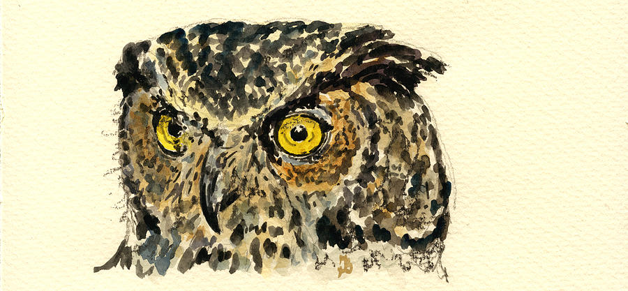 Owl Painting - Great Horned Owl by Juan  Bosco