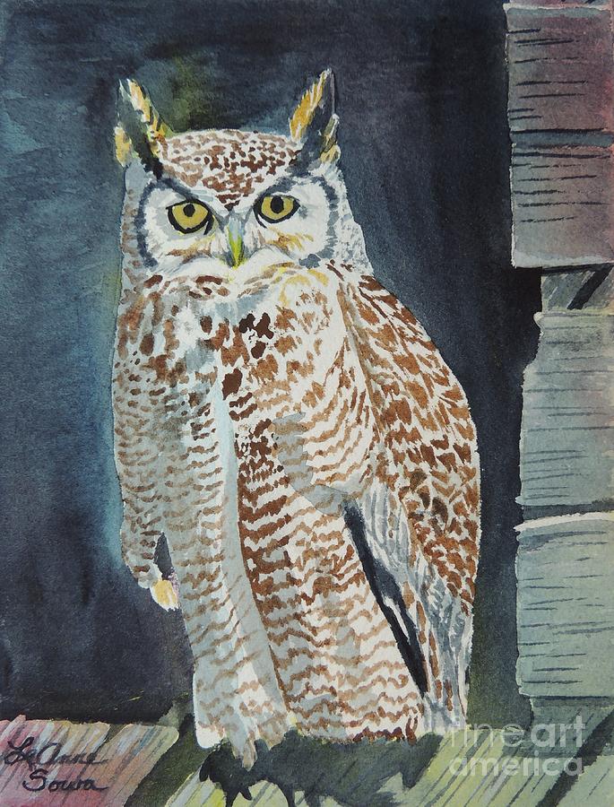 Great Horned Owl Painting by LeAnne Sowa