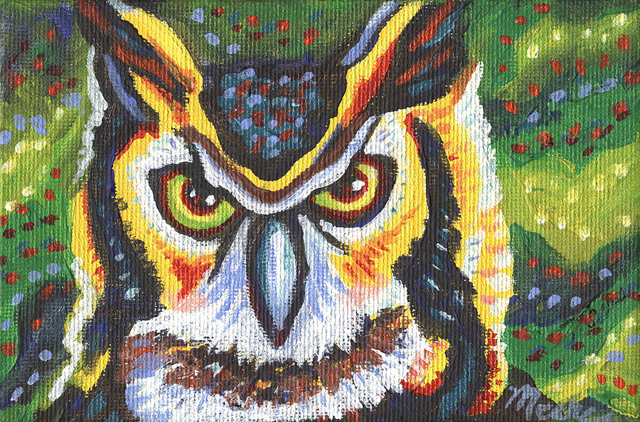 Wildlife Painting - Great Horned Owl by Linda Mears