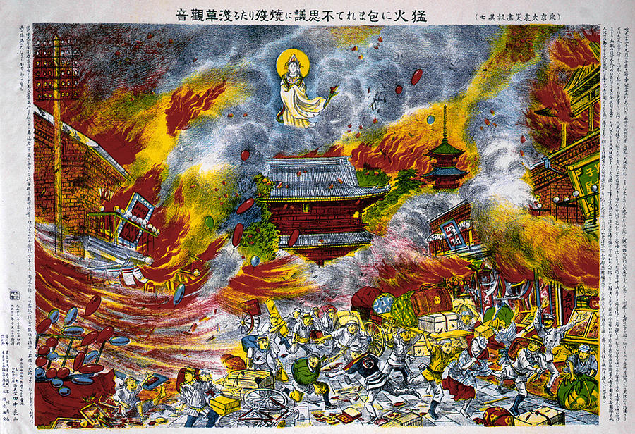 Buddha Painting - Great Kanto Earthquake by Granger